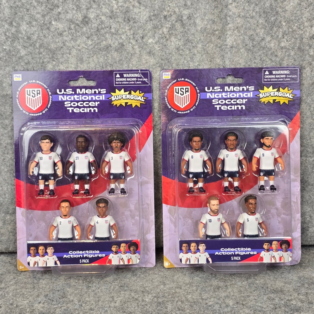 PMI USMNT Soccer Action Figures 10 Pack Pulisic McKennie Weah White Supergoal